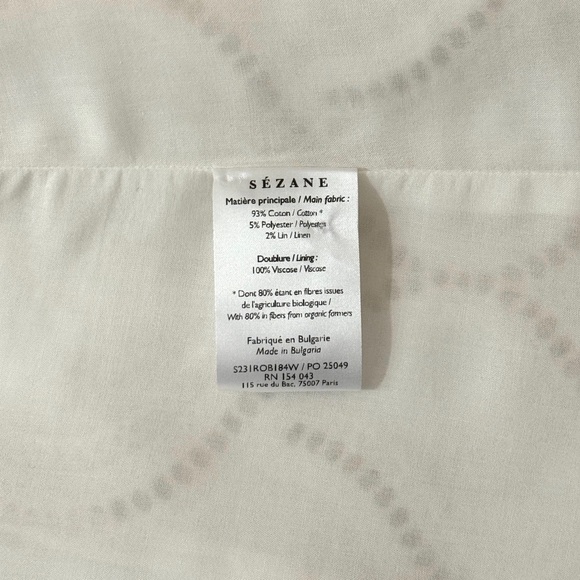 NWOT Sezane Editions Maxi White Embroidered Short-Sleeve Alma Dress - Picture 7 of 7